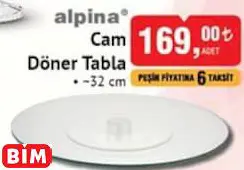 ALPİNA CAM DÖNER TABLA ALPİNA CAM DÖNER TABLA